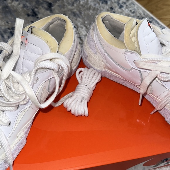 Nike X Sacai Blazer Low- white/Grey Men’s 6.5 - Picture 3 of 7